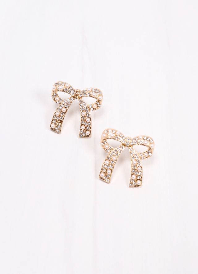 Mariyane Embellished Bow Earring GOLD