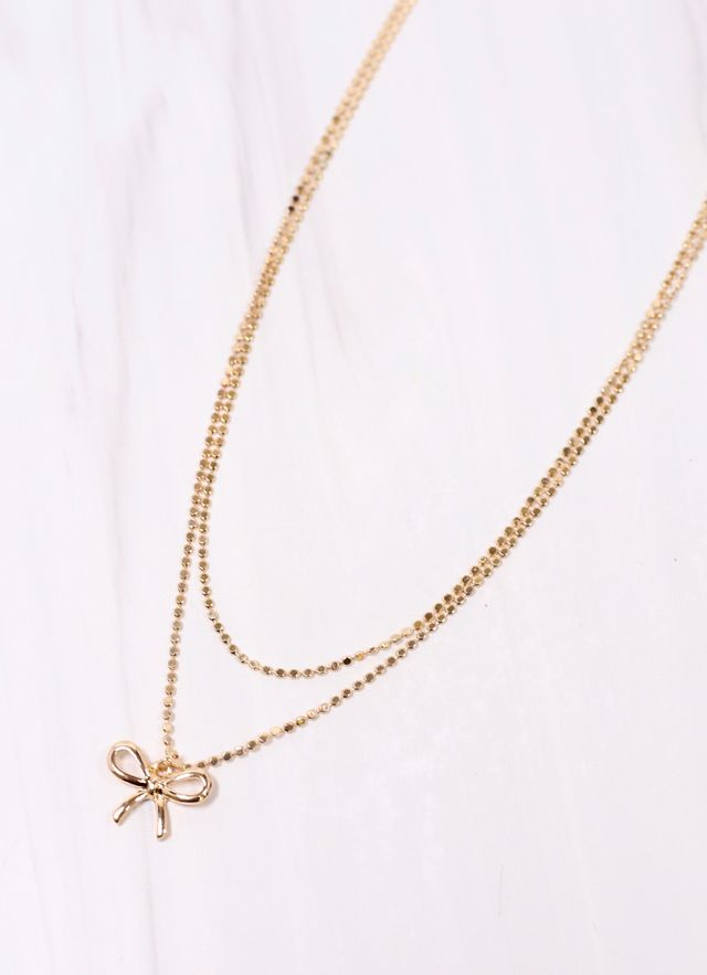 Lewis Layered Bow Necklace GOLD