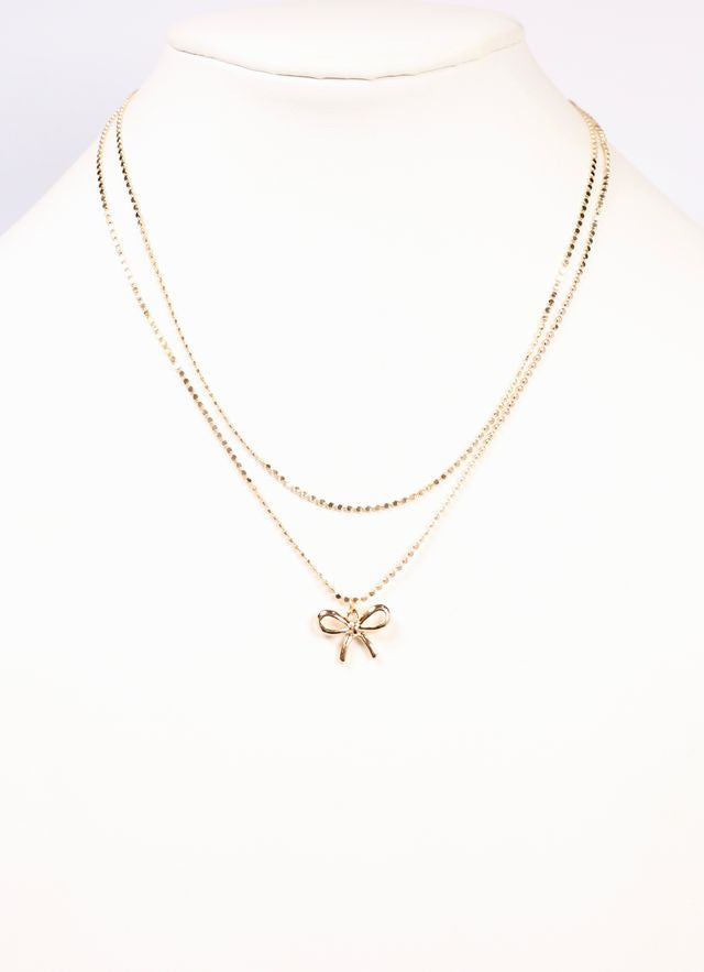 Lewis Layered Bow Necklace GOLD