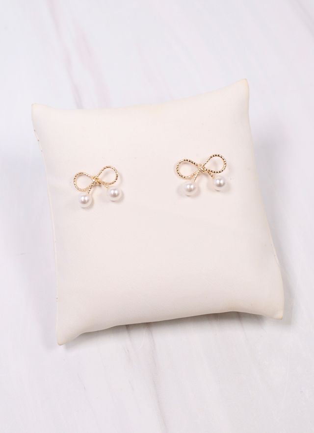 Lunah Pearl Bow Earring GOLD