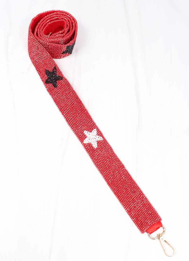 Star Beaded Crossbody Strap RED BLACK WHITE – Caroline Hill Wholesale