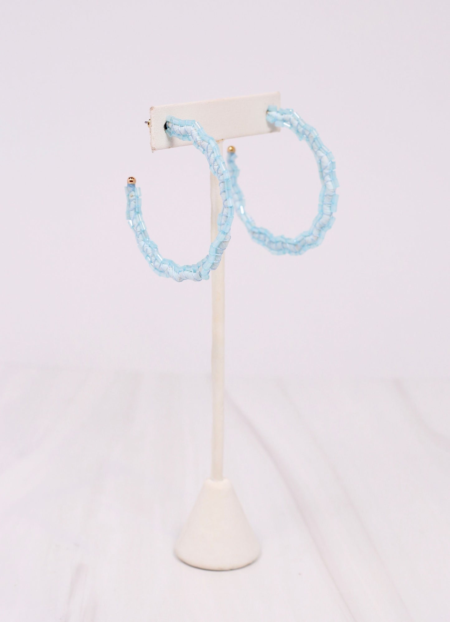 Dobson Beaded Hoop Earring LIGHT BLUE