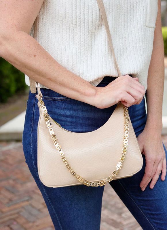 Billie Crossbody with Chain TAUPE
