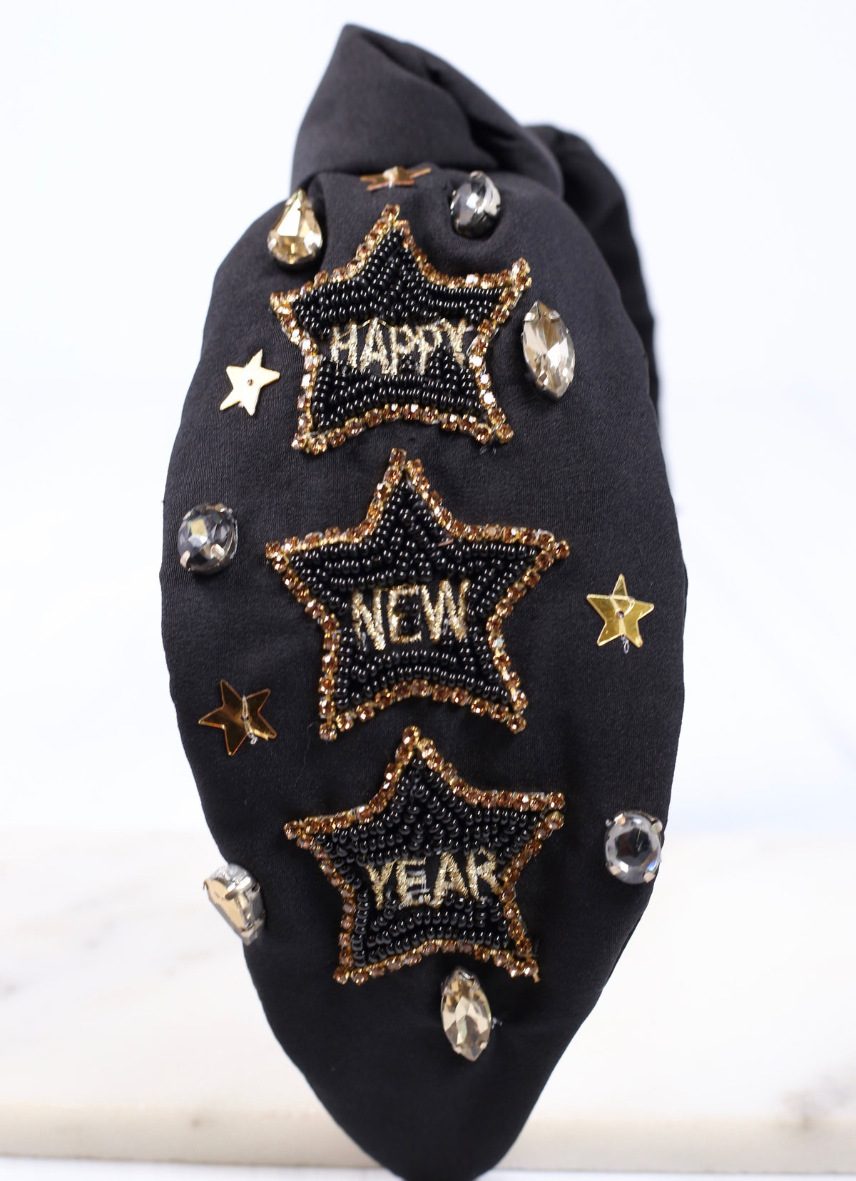 Happy New Year Stars Headband BLACK