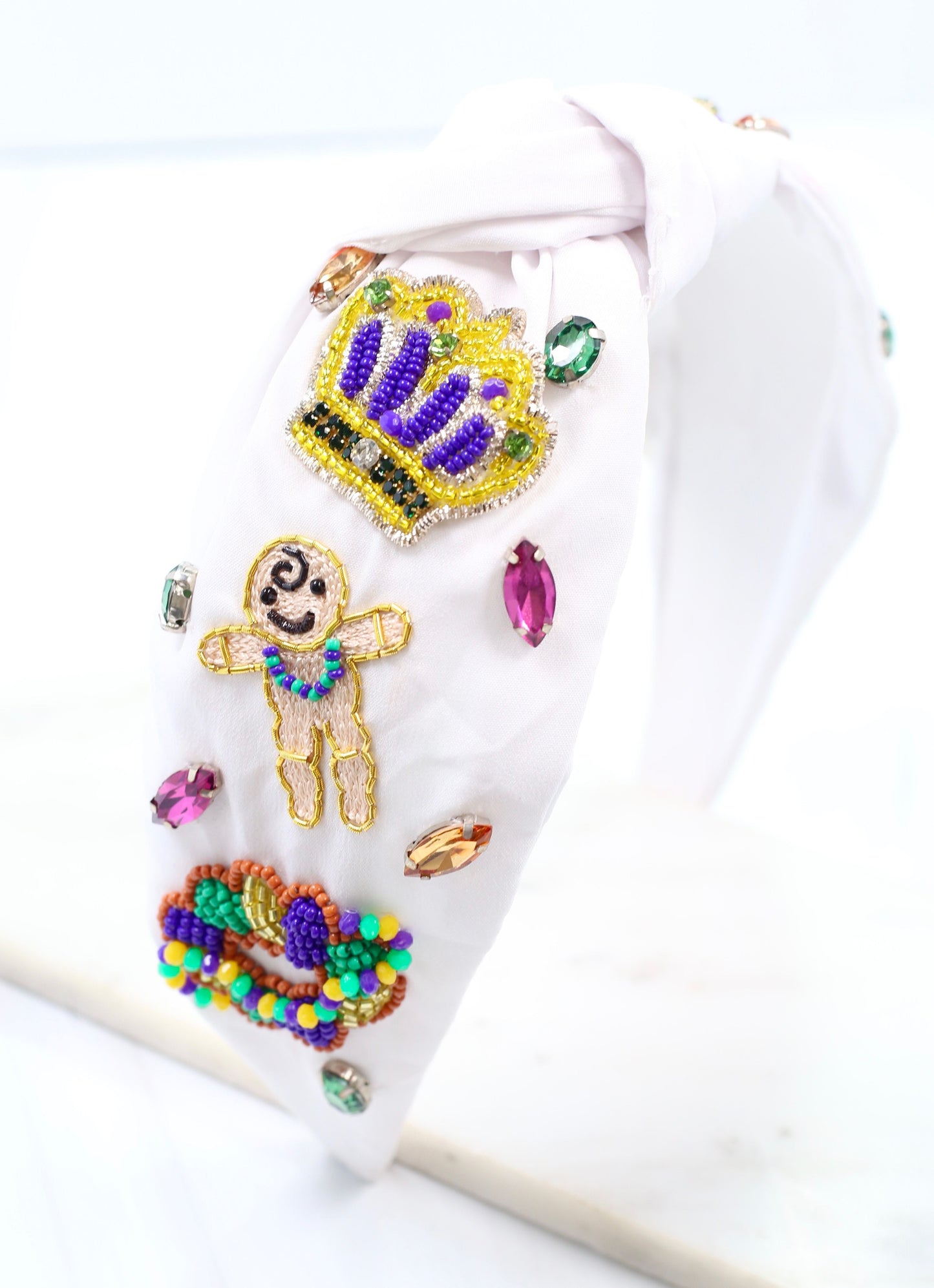 Mardi Gras Baby Headband WHITE