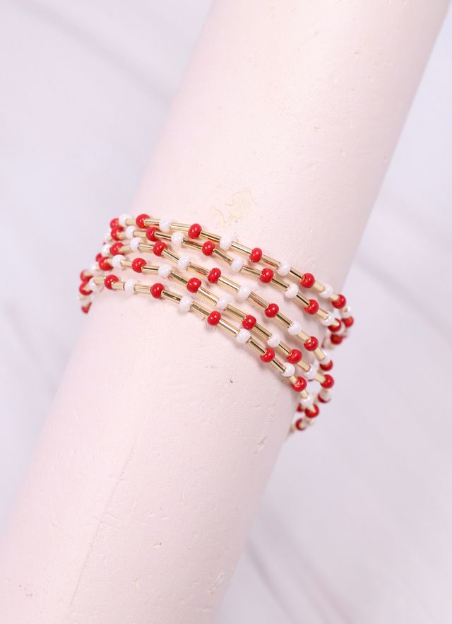 Hardy Bracelet Set RED WHITE