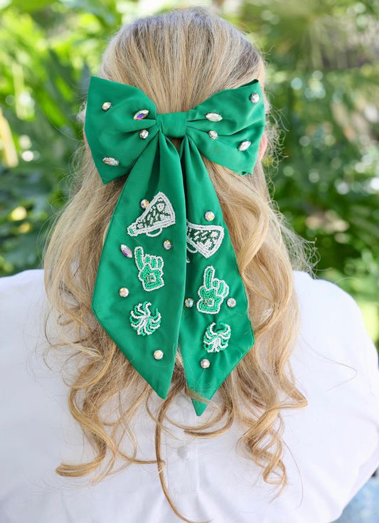 Cheer Them On Hair Bow GREEN