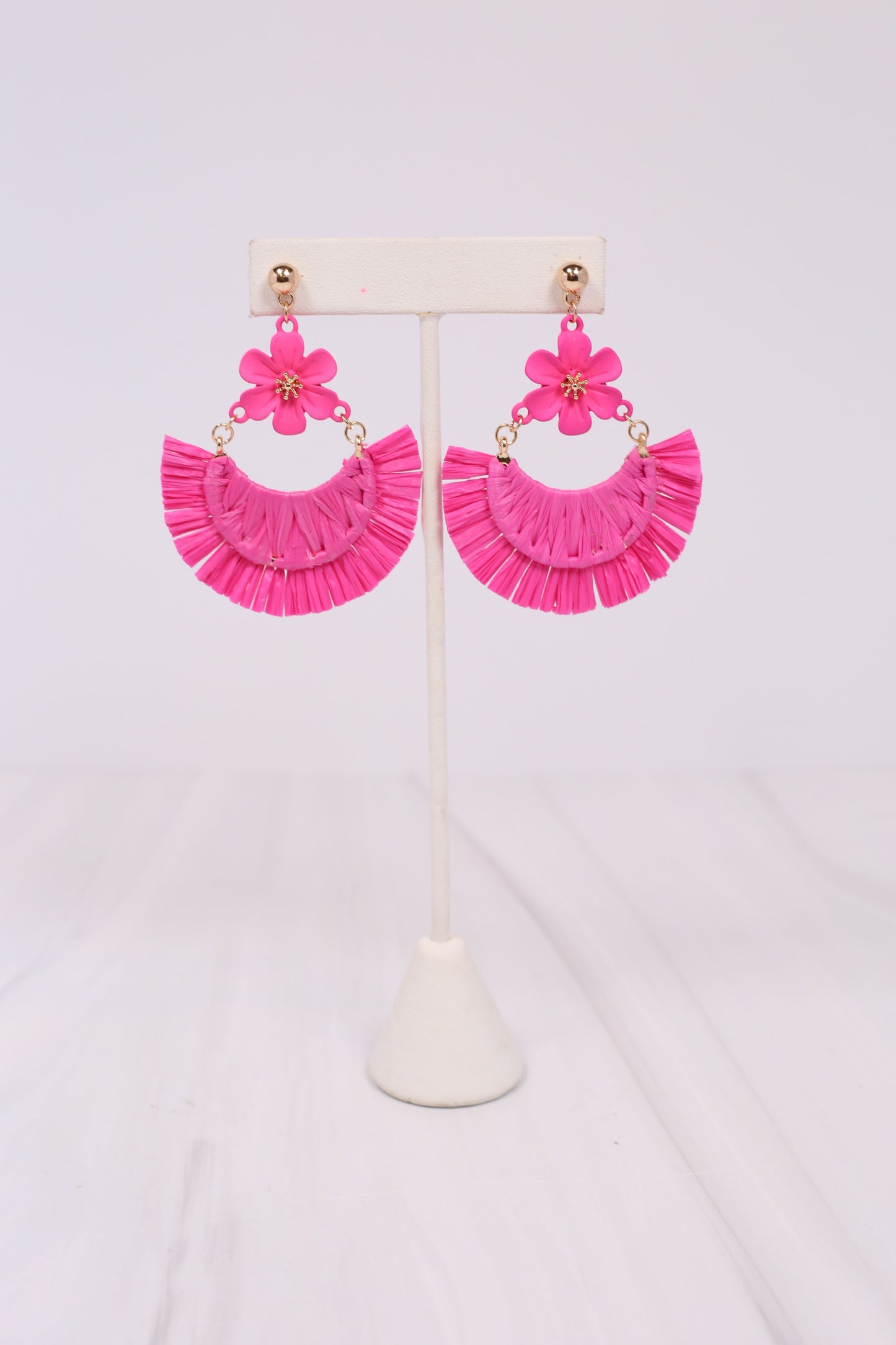 Mixon Flower Drop Earring HOT PINK