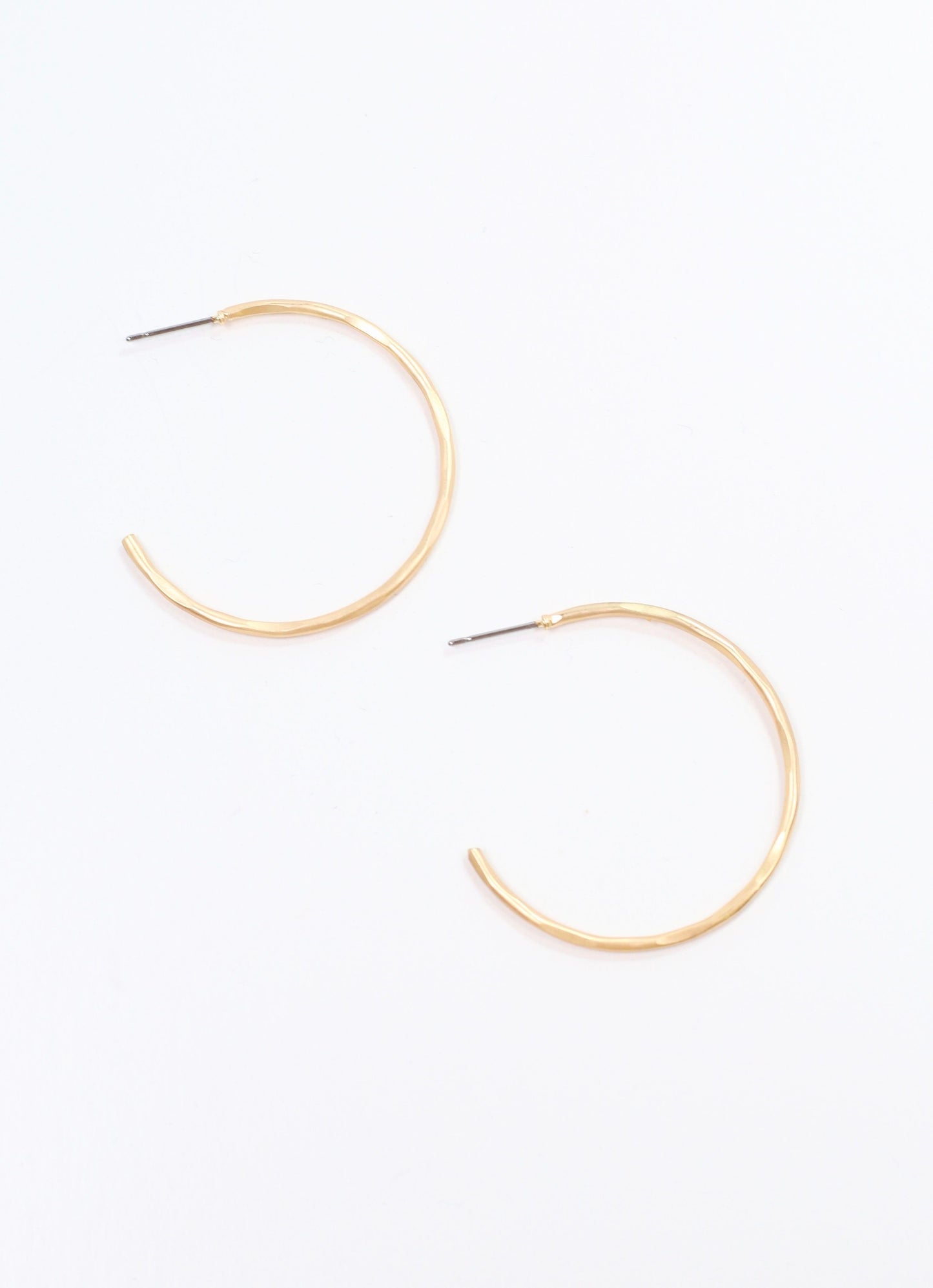 Zegler Hammered Hoop Earring MATTE GOLD