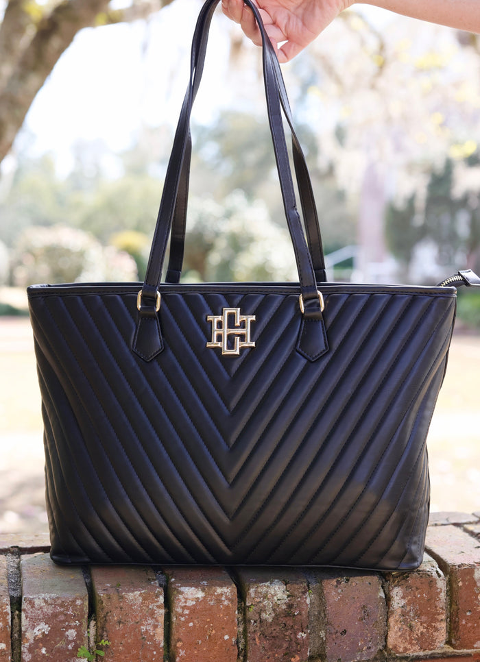 Tabitha Quilted Tote BLACK