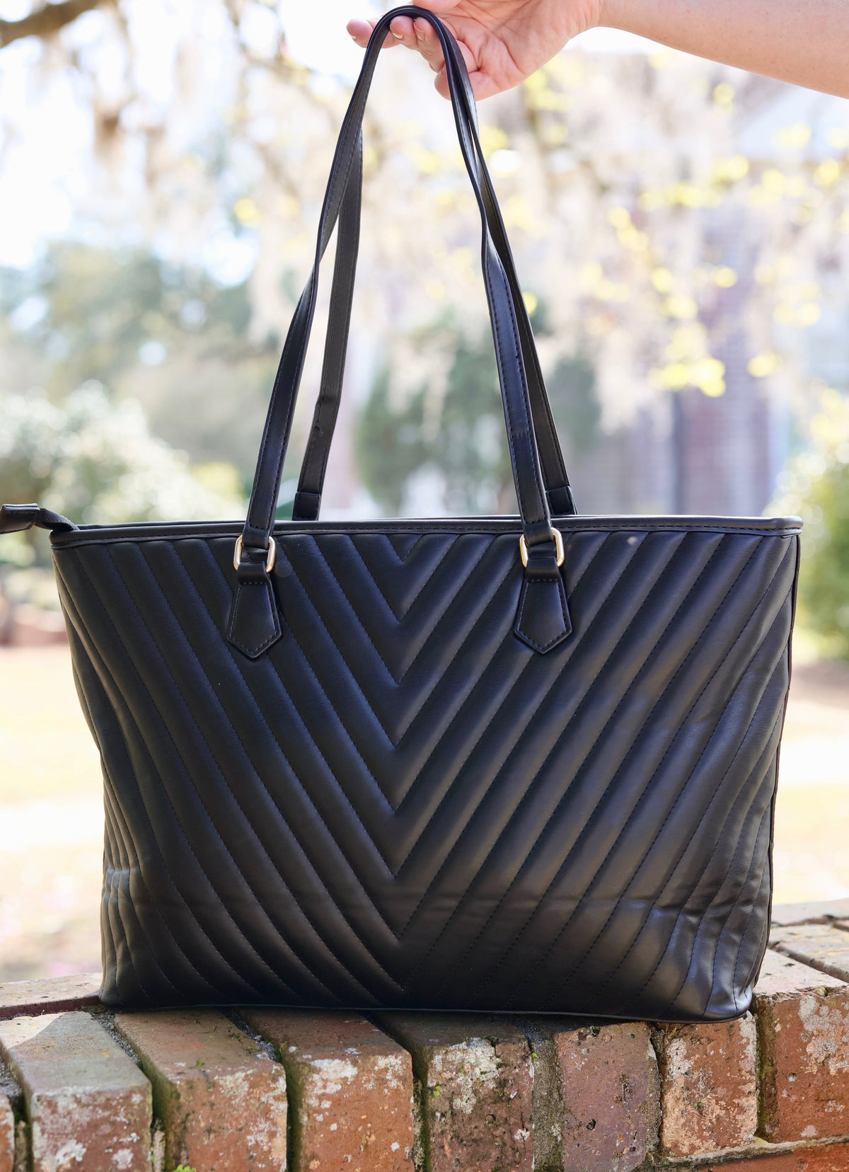 Tabitha Quilted Tote BLACK
