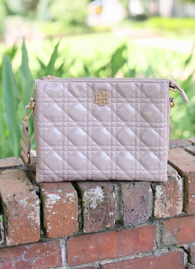 Ariana Crossbody Taupe Patent LQ