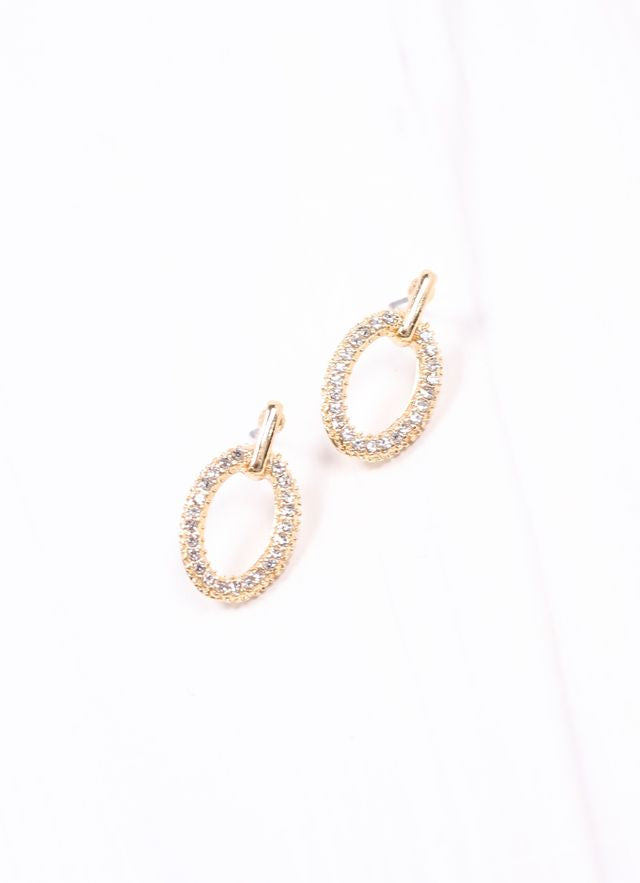 Brydon CZ Open Drop Earring GOLD