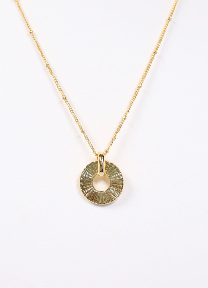 Carmichael Circle Charm Necklace GOLD