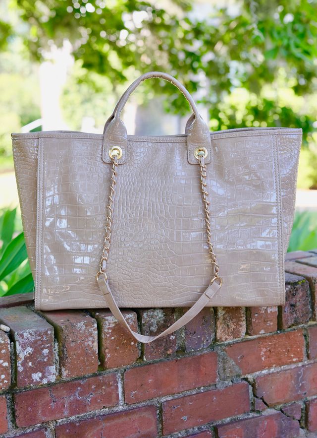 Melissa Tote Bag Taupe Patent