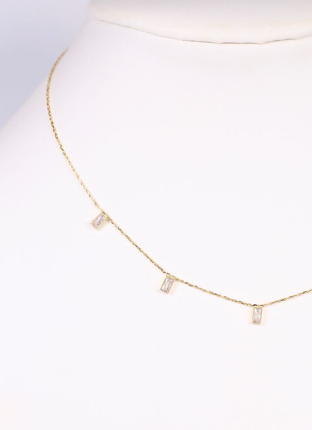 Willis Necklace with CZ Accents Gold