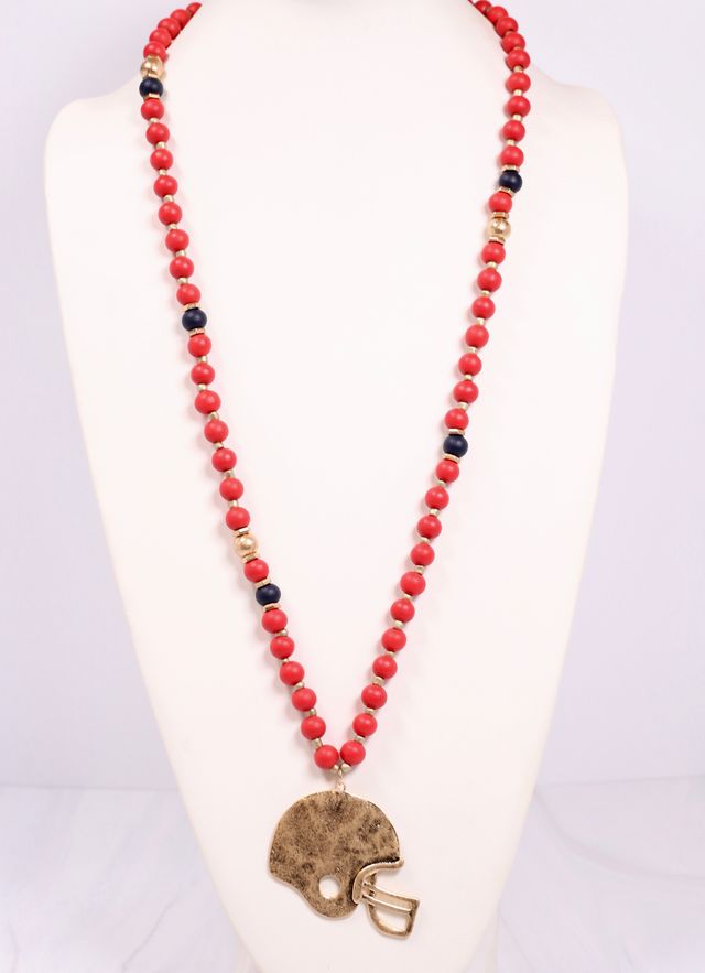 MacNeille Helmet Necklace RED NAVY