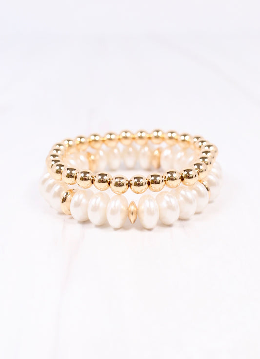 Nyah Pearl Bracelet Set GOLD