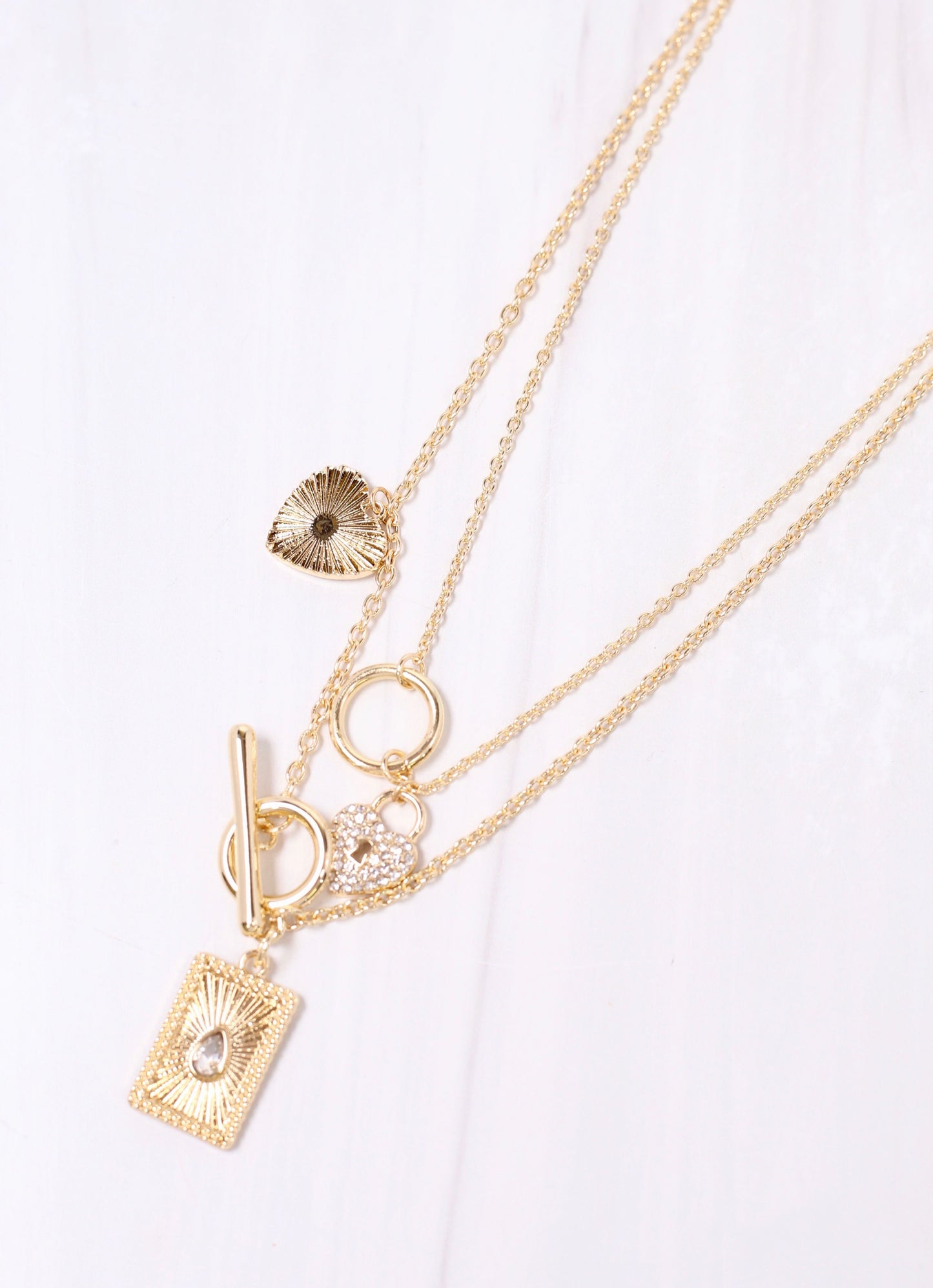 Tipton Layered Charms Necklace GOLD