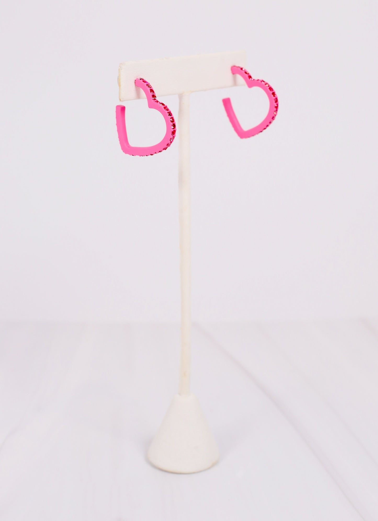 Achy Breaky Heart Hoop Earring Hot Pink