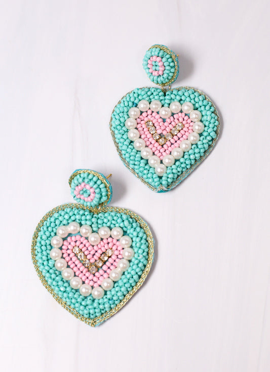 Just a Crush Heart Earring TURQUOISE