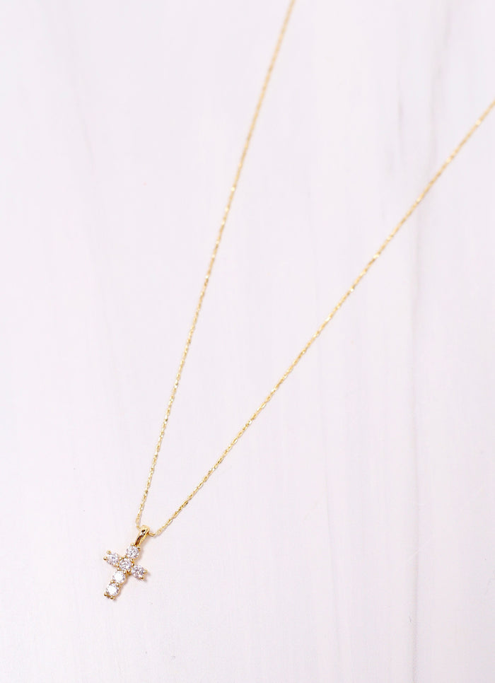 Kitty Cross Necklace GOLD