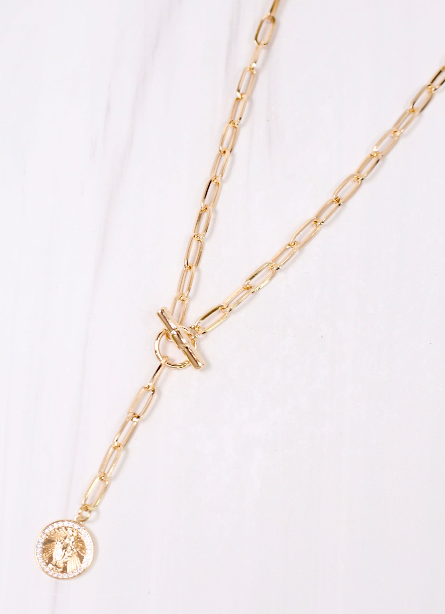 Mychal Toggle Charm Necklace GOLD