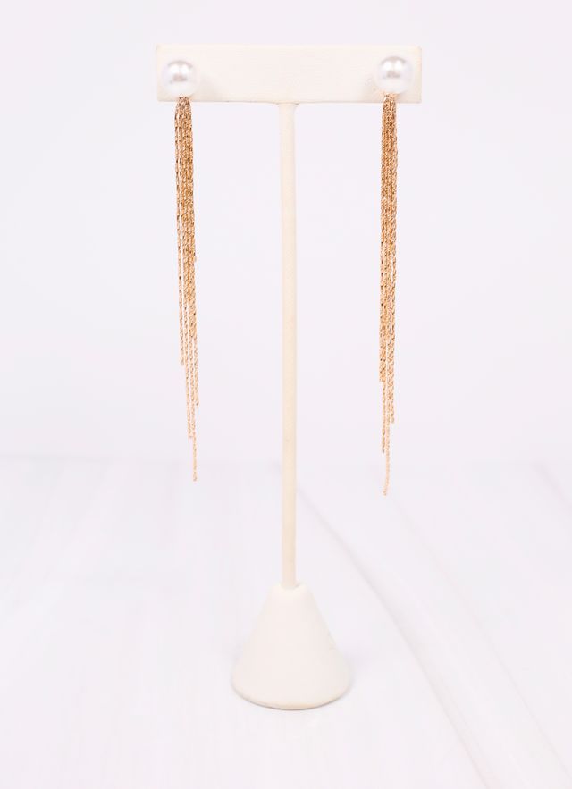 Demetri Pearl Fringe Earring GOLD