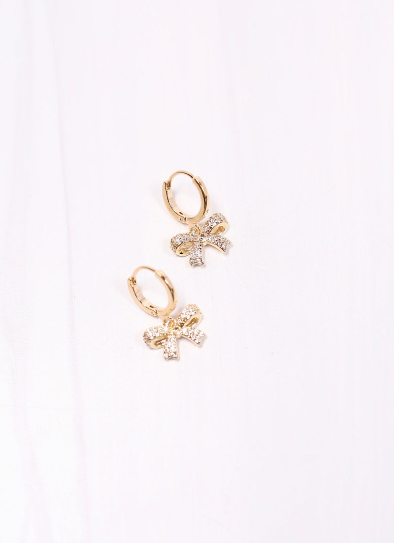 Saide CZ Bow Hoop Earring GOLD