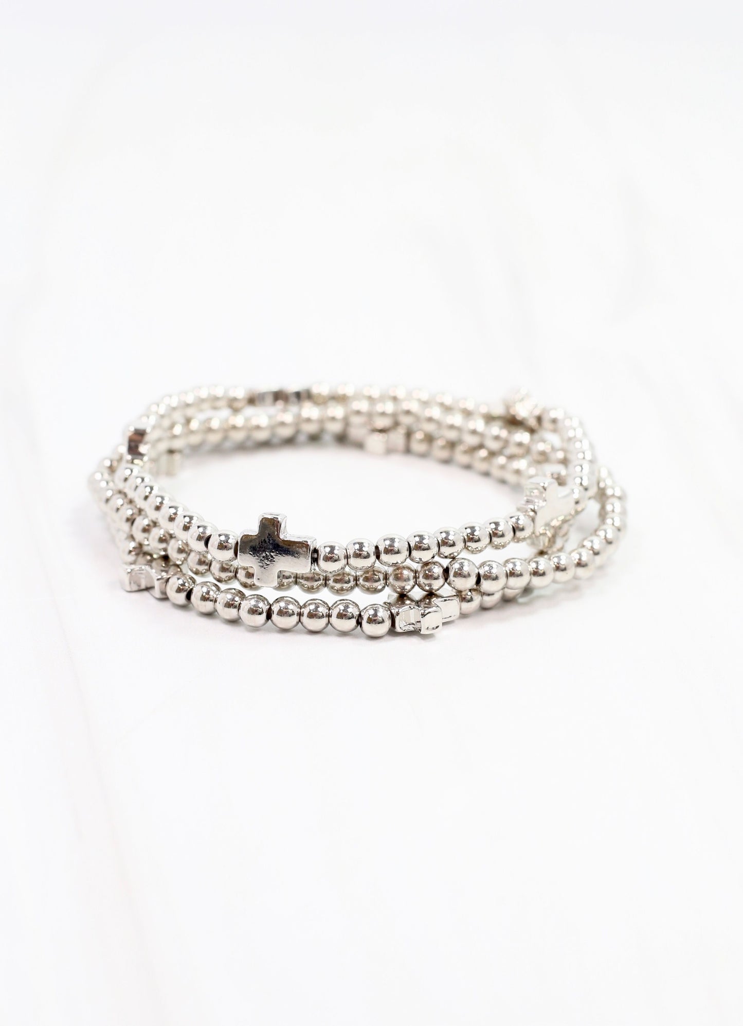 Milano Cross Bracelet Set Silver