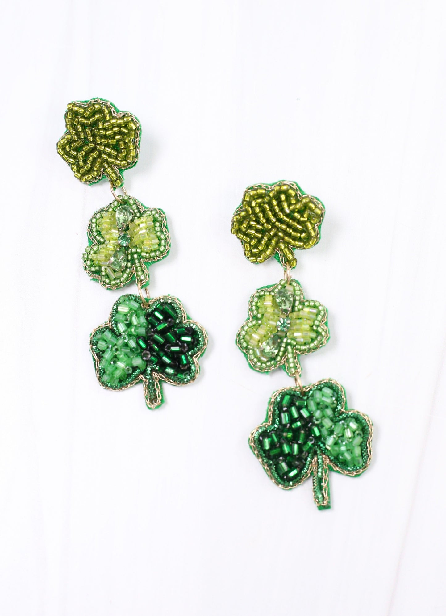 Celtic Shamrock Drop Earring GREEN