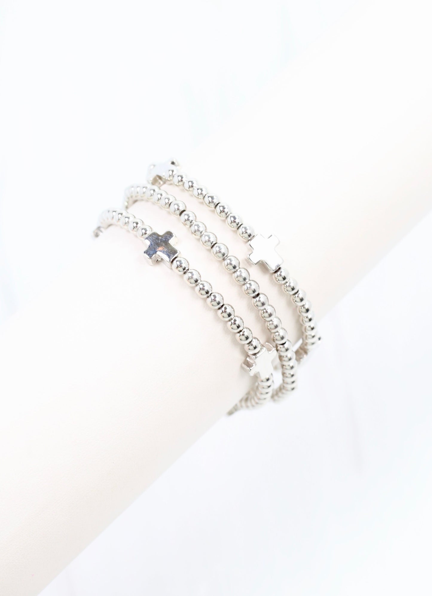 Milano Cross Bracelet Set Silver