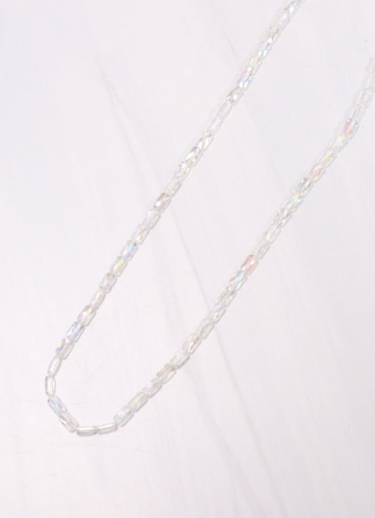 Everette Glass Bead Necklace CLEAR OPAL