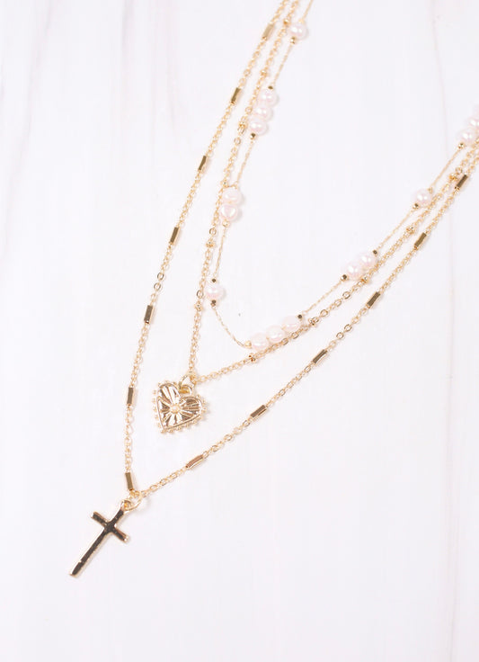 Rishi Layered Necklace with Charms GOLD