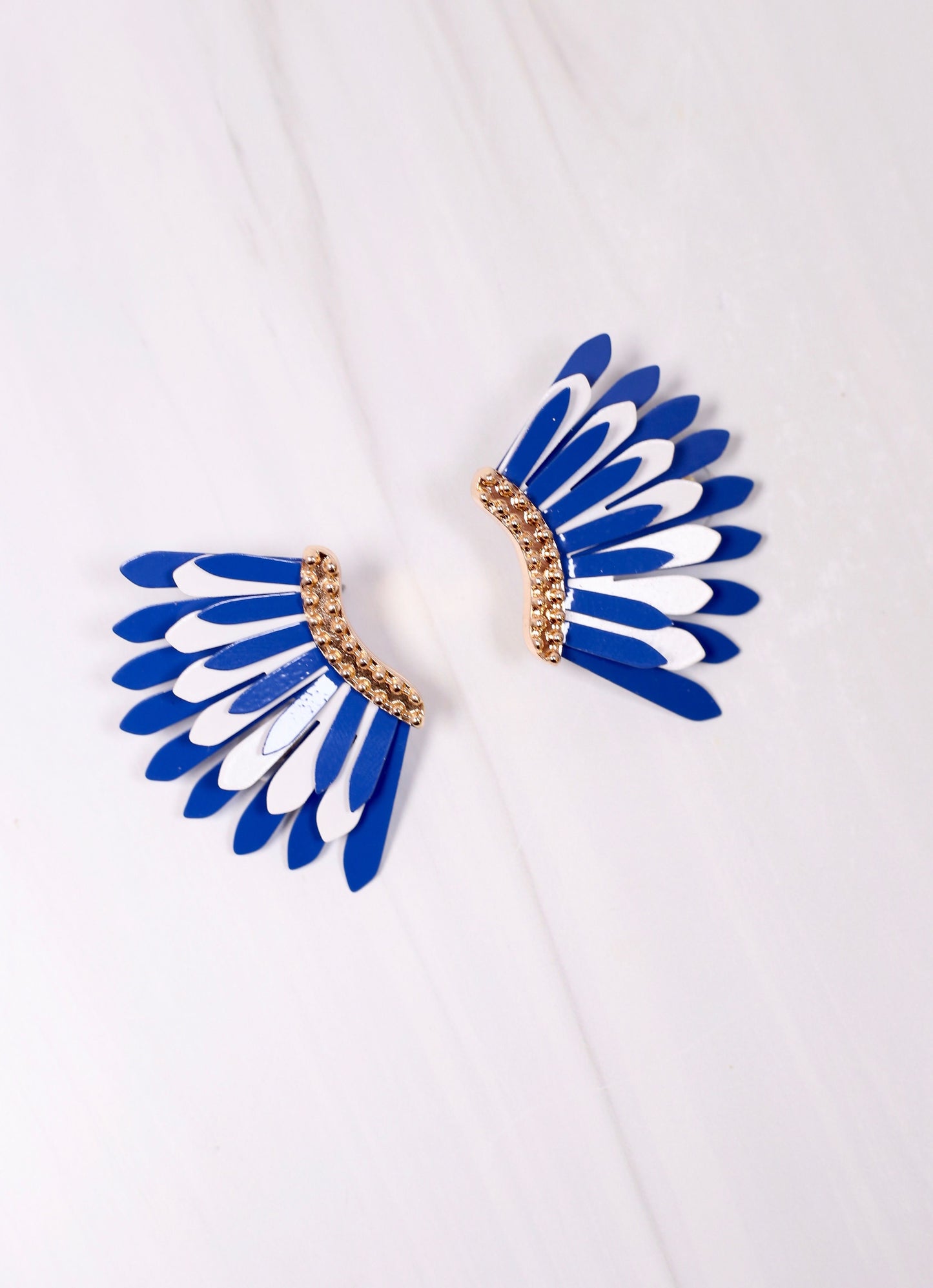 Fernie Metal Fan Earring BLUE