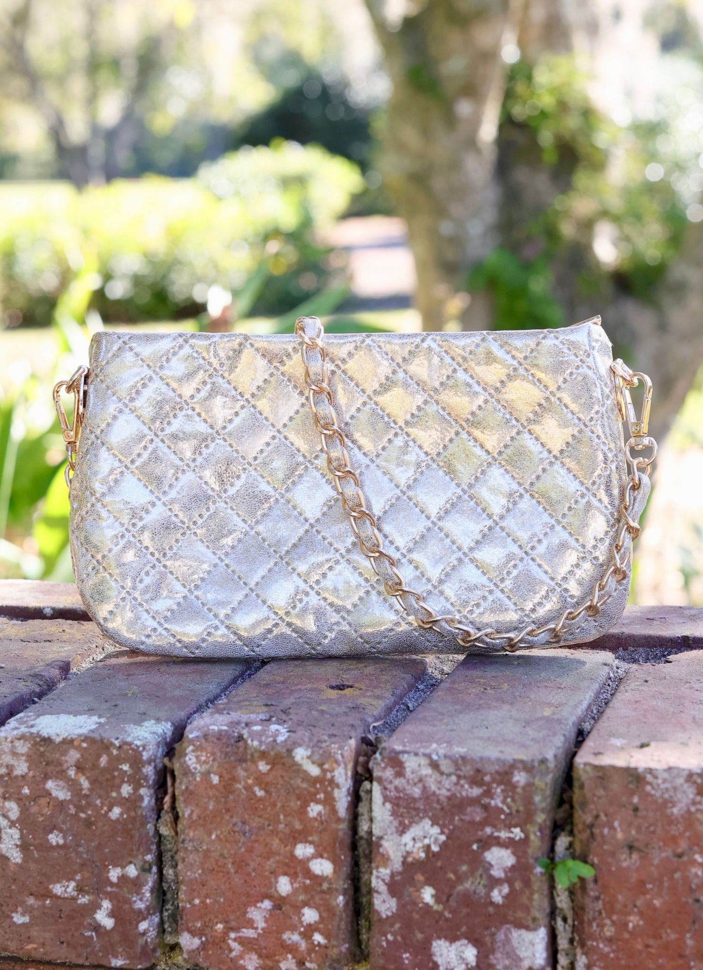 Livi Quilted Crossbody Champagne Pop