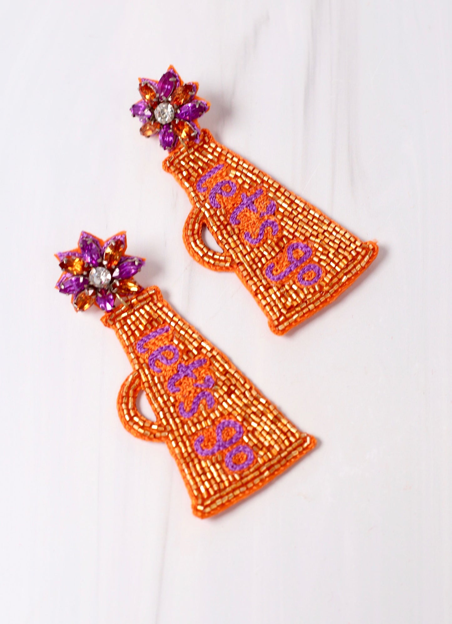 Let's Go Megaphone Earring ORANGE PURPLE