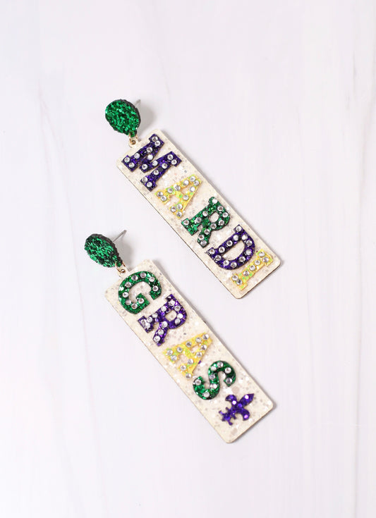 Mardi Gras Marquee Drop Earring MULTI