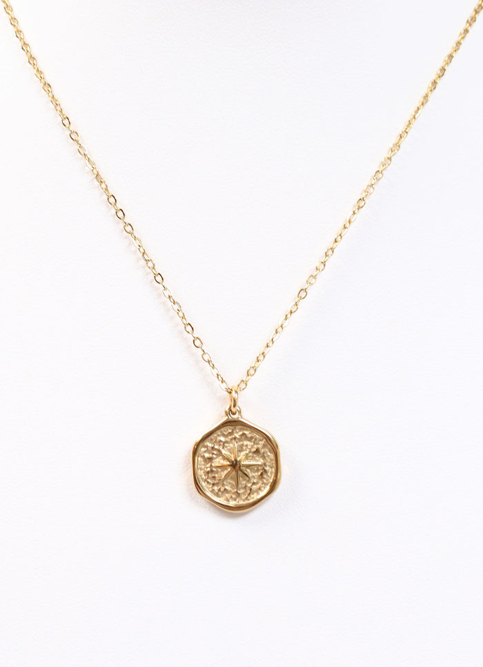 Marieville Circle Charm Necklace GOLD