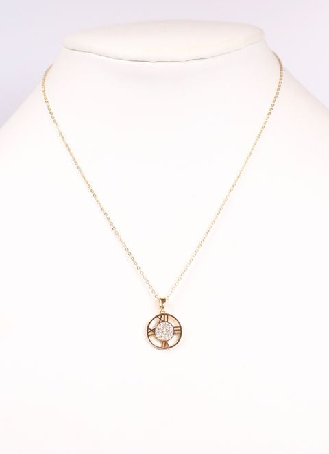 Josefine Roman Numeral Necklace GOLD