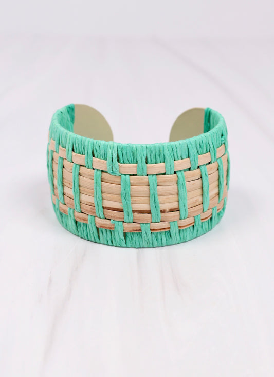 Leander Woven Cuff Bracelet TURQUOISE