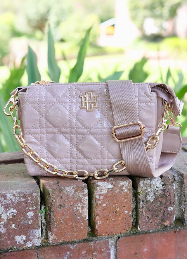 Jace Crossbody Taupe Patent LQ