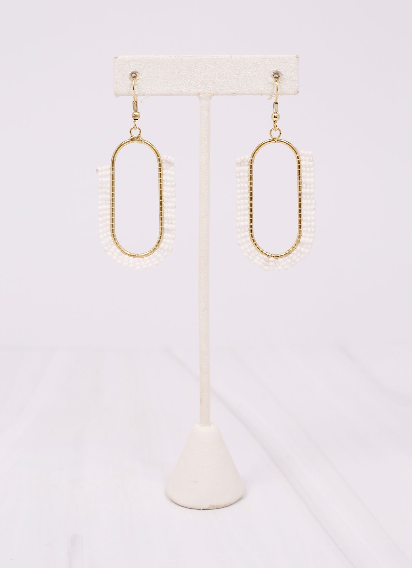 Nemaska Beaded Drop Earring WHITE