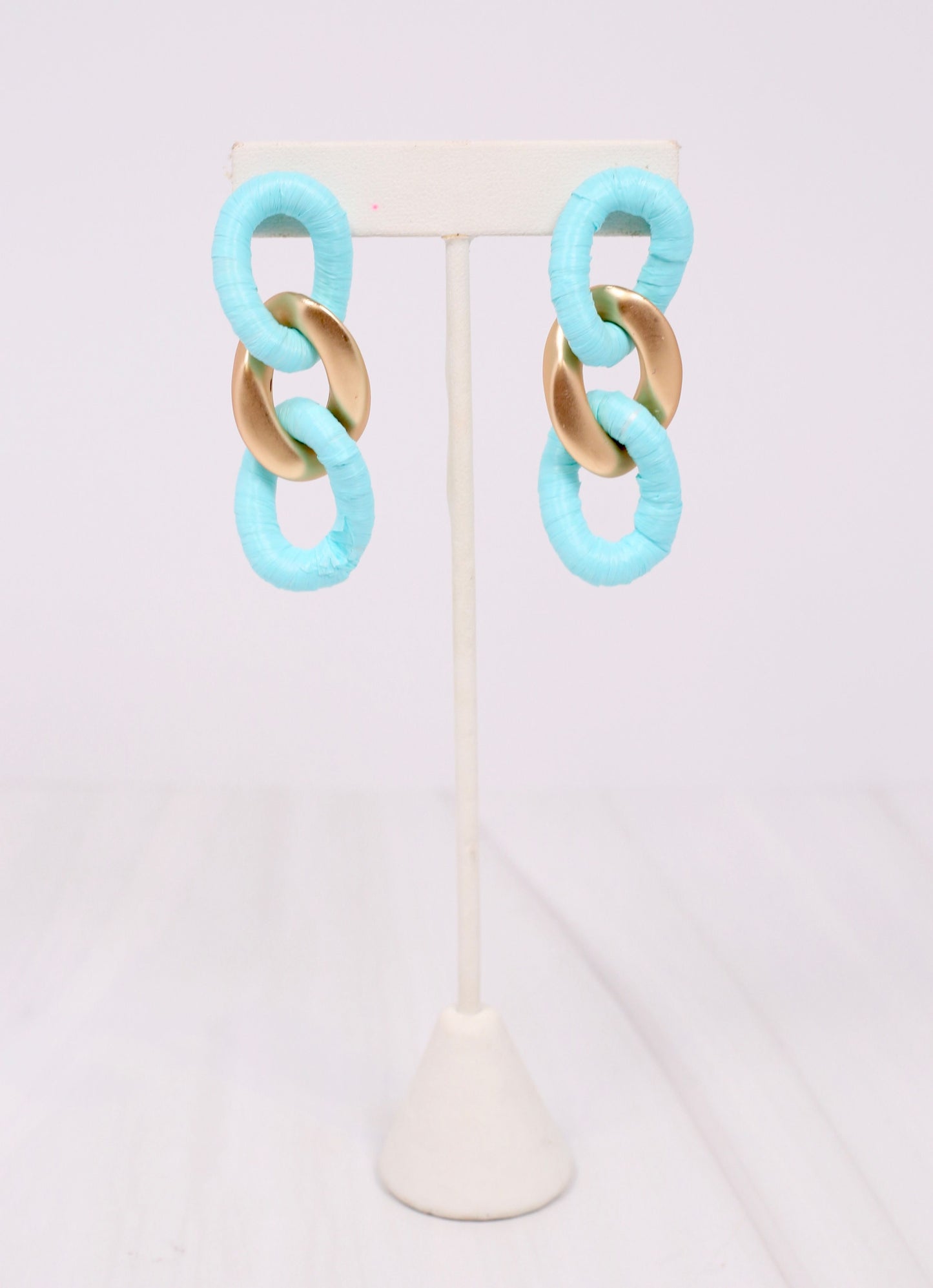 Bayshore Wrapped Link Earring AQUA