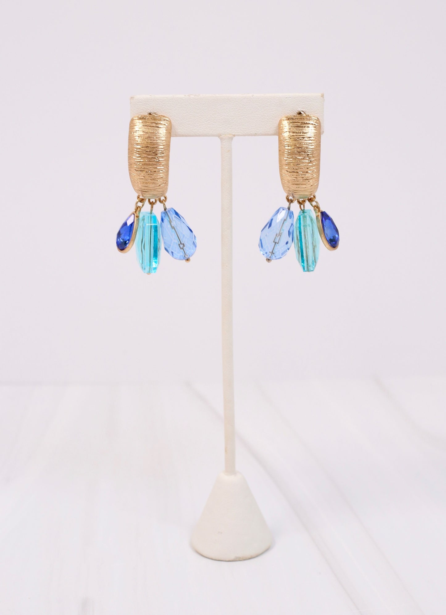 Sundridge Jeweled Hoop Drop Earring BLUE