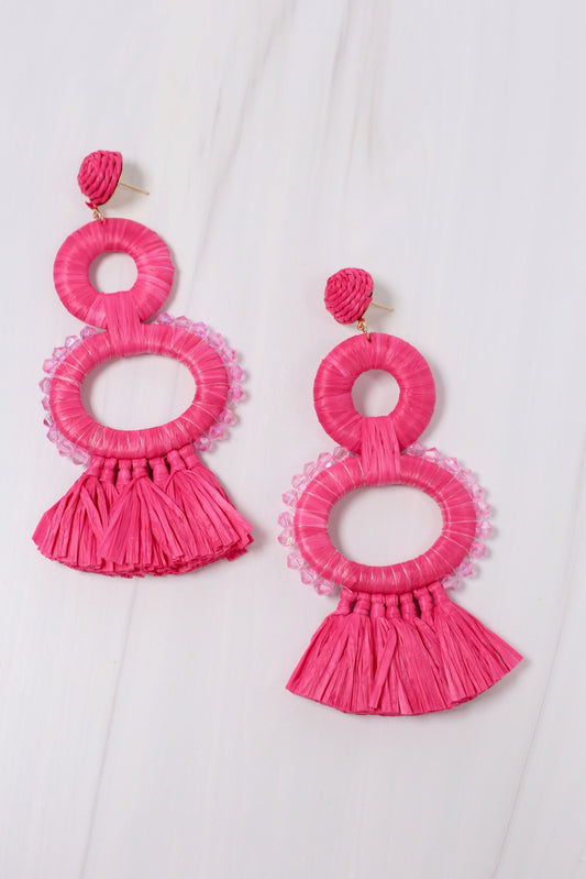 Cabana Drop Earring HOT PINK