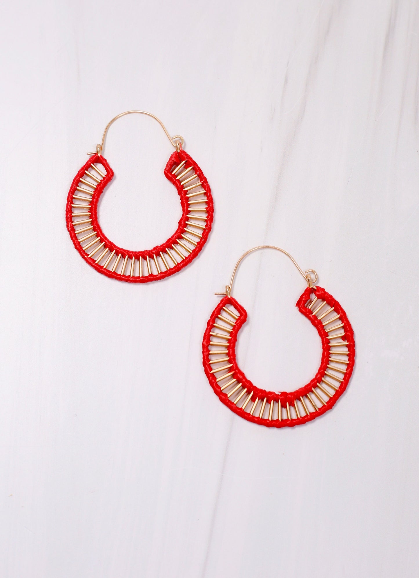 Shelburne Cutout Hoop Earring RED