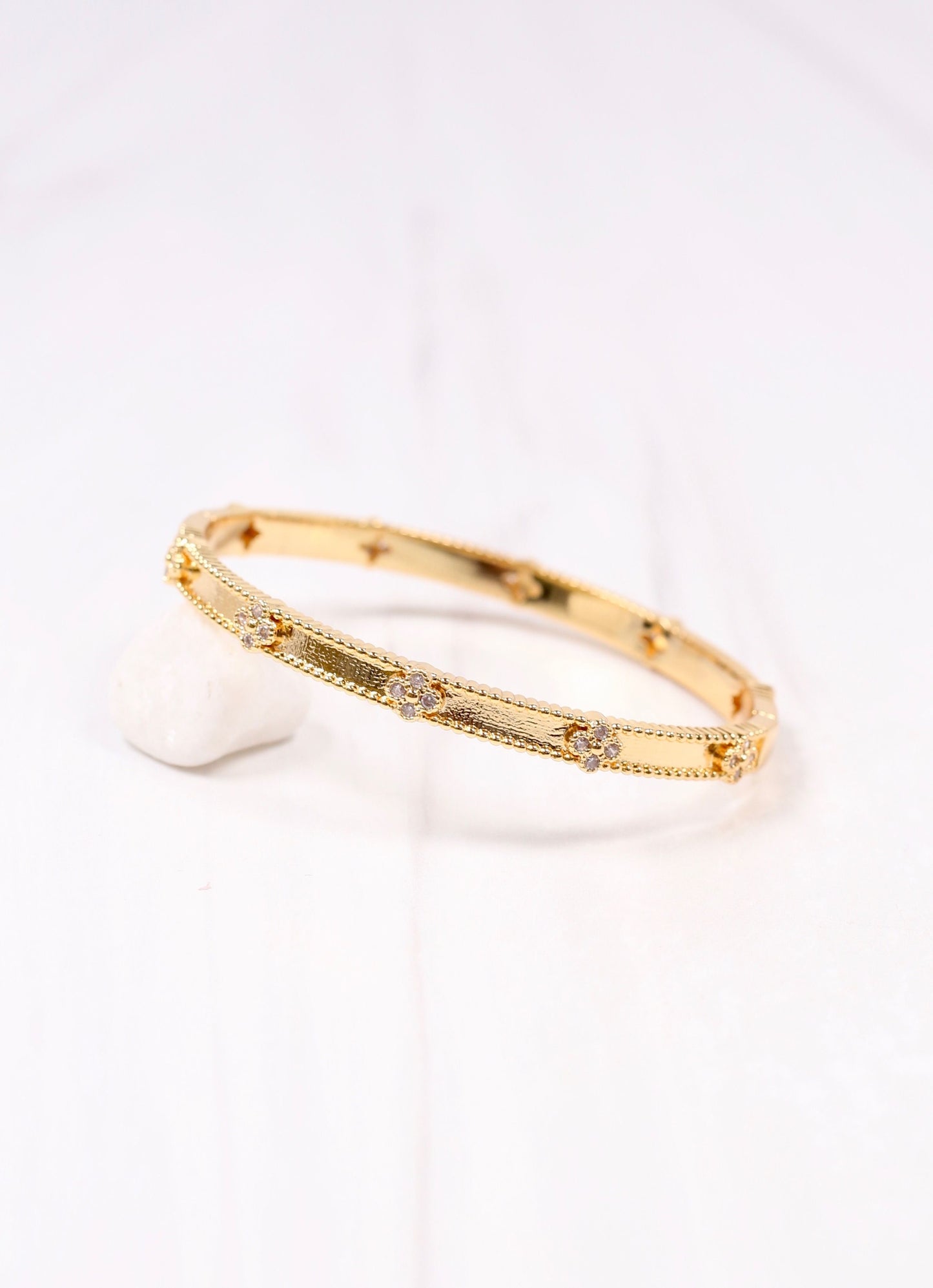 Seaver CZ Clover Bracelet GOLD