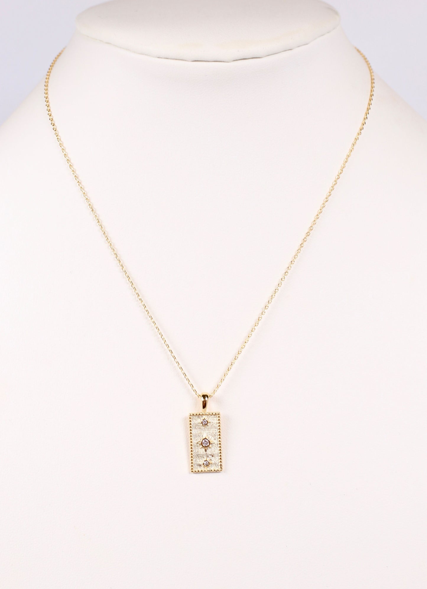 Keegan CZ Rectangle Necklace GOLD