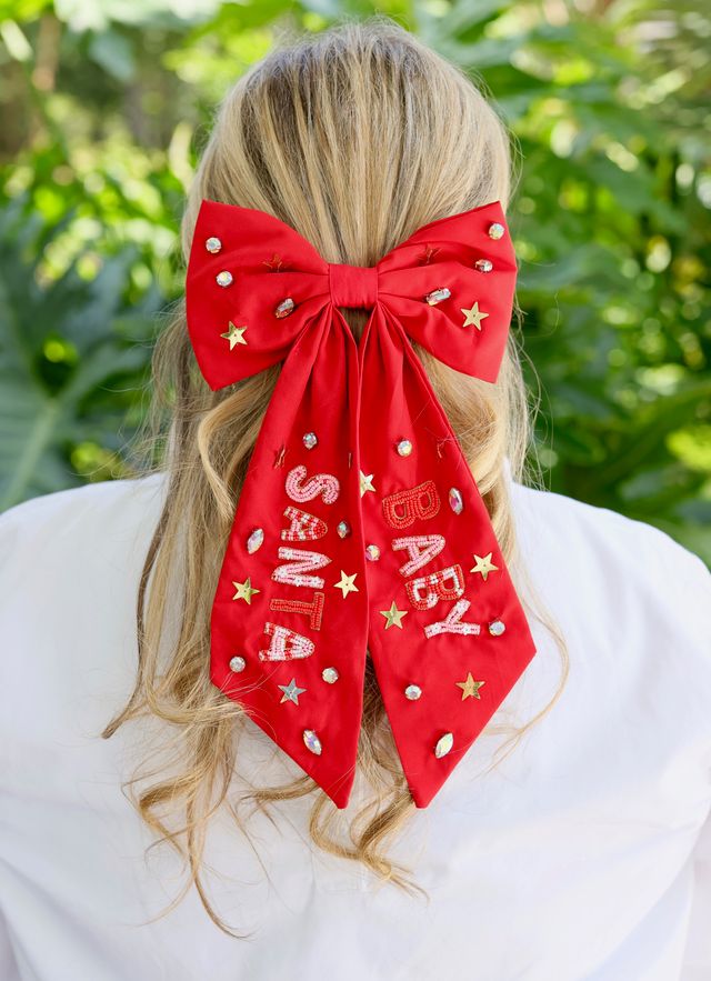 Santa Baby Hair Bow RED